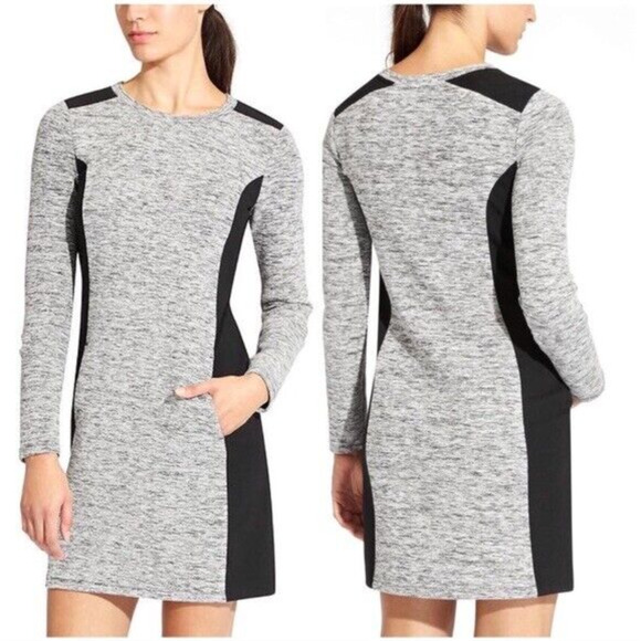 Athleta Cooldown Sweatshirt Dress in Gray and Black Size‎ Medium - Picture 2 of 7